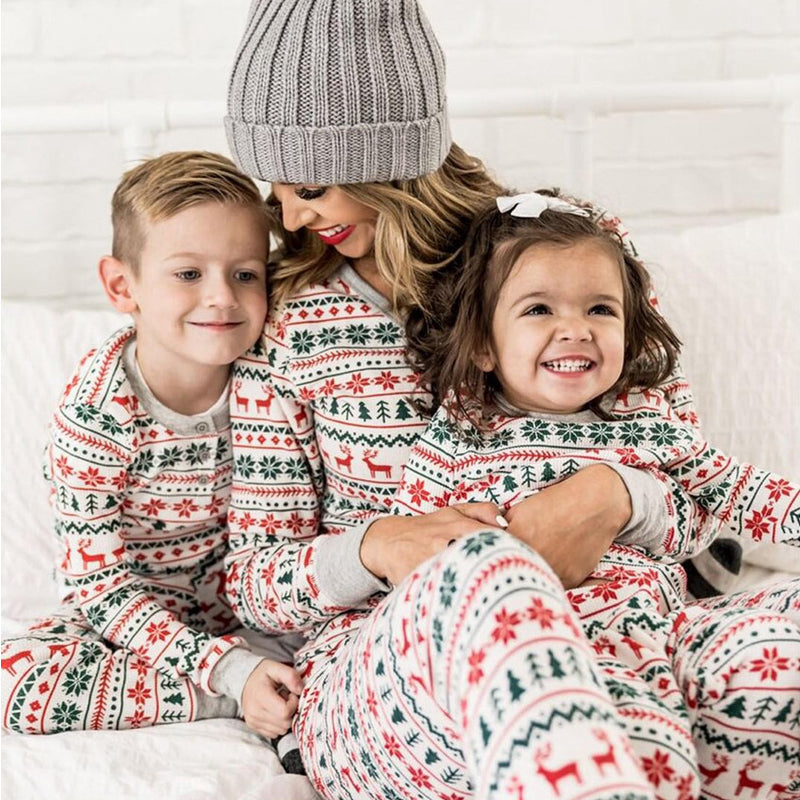 Christmas Pajamas Family Matching Father Mother Kids Baby Clothes Set