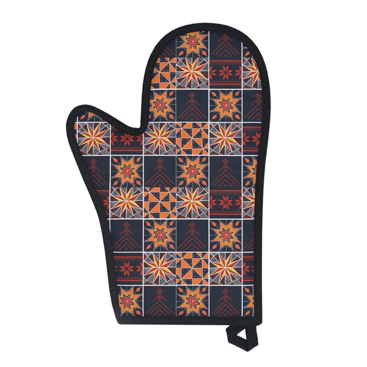 Bohemian Tile Dark Patchwork Oven Glove