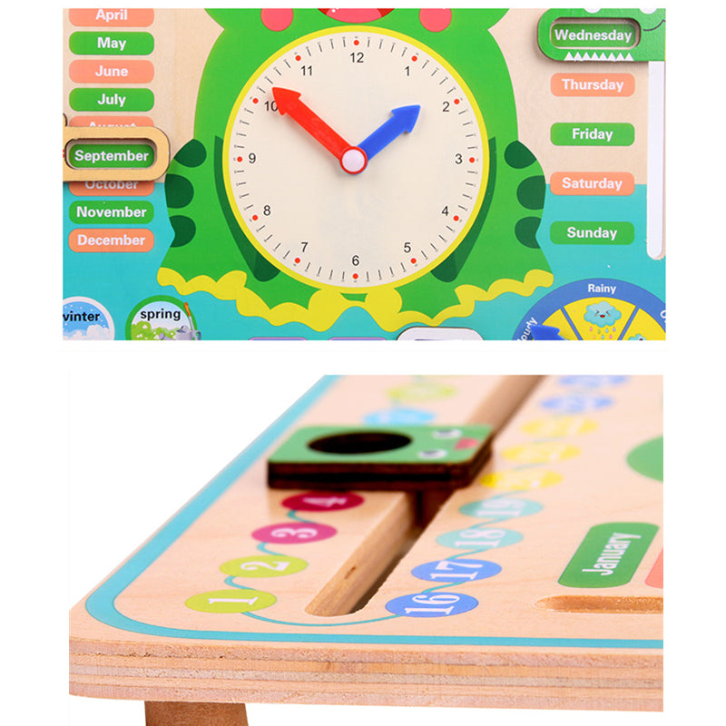 Montessori Wooden Toys Baby Weather Season Calendar Clock Time Cognition Preschool Educational Teaching Aids Toys For Children