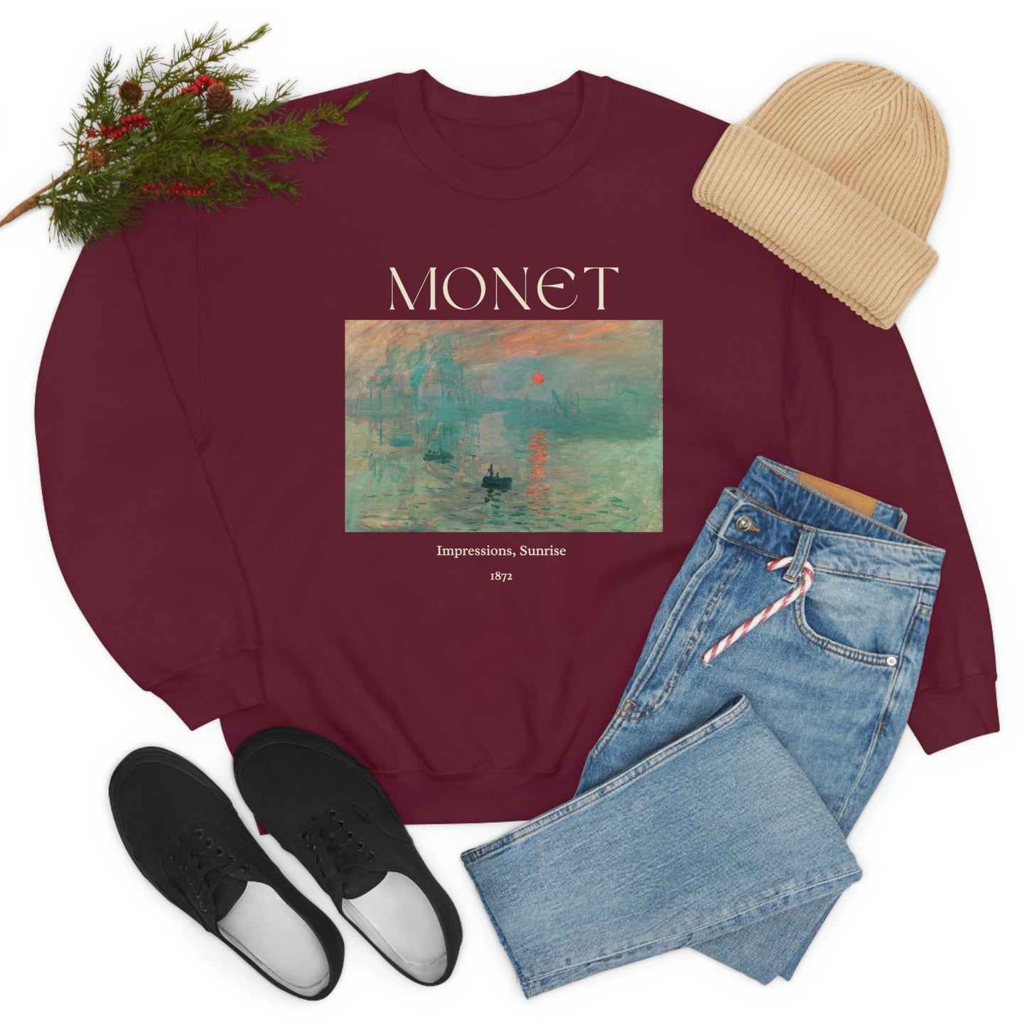 Claude Monet Impression Sunrise Art Sweatshirt, Famous Painting Pullover