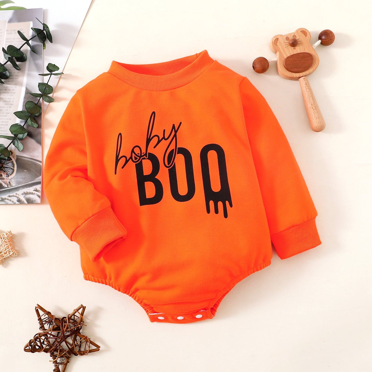 Baby Boo Halloween Long-sleeved One-piece Romper