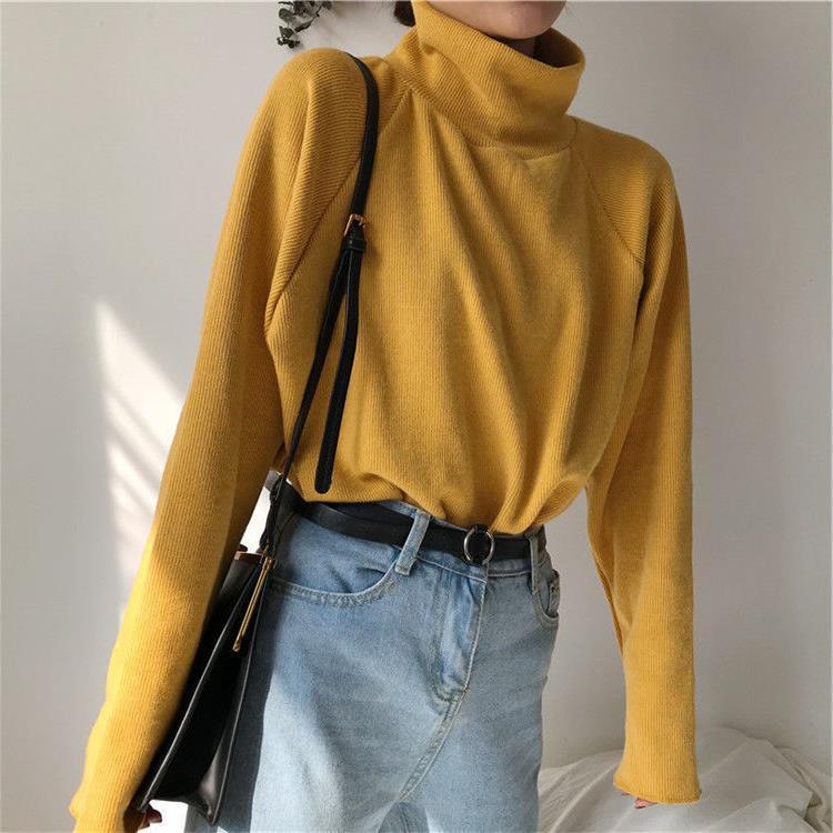 All-match Bottoming Shirt T-shirt Loose Mock Neck