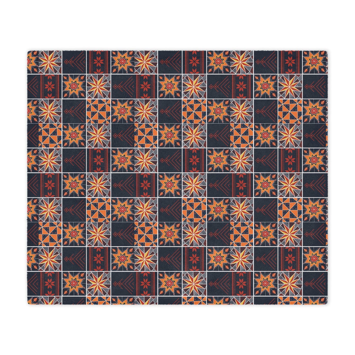 Dark Patchwork Quilt Print Minky Blanket