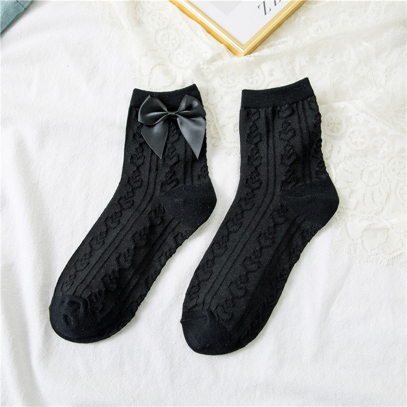 Spring And Autumn Women's Socks Peacock Pattern Lace Socks