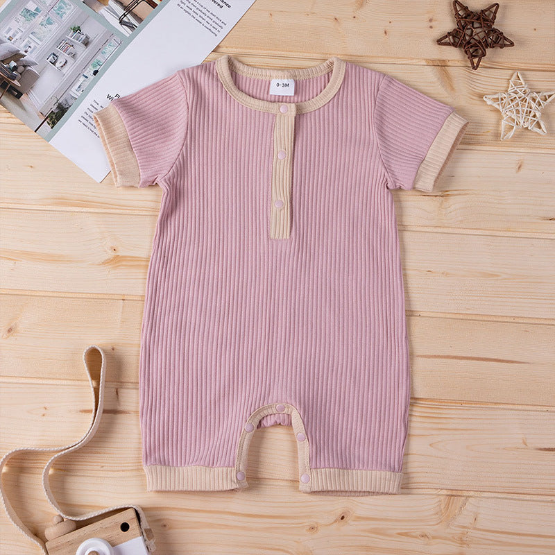 New Baby Short-sleeved Romper Casual Baby Boxer Jumpsuit