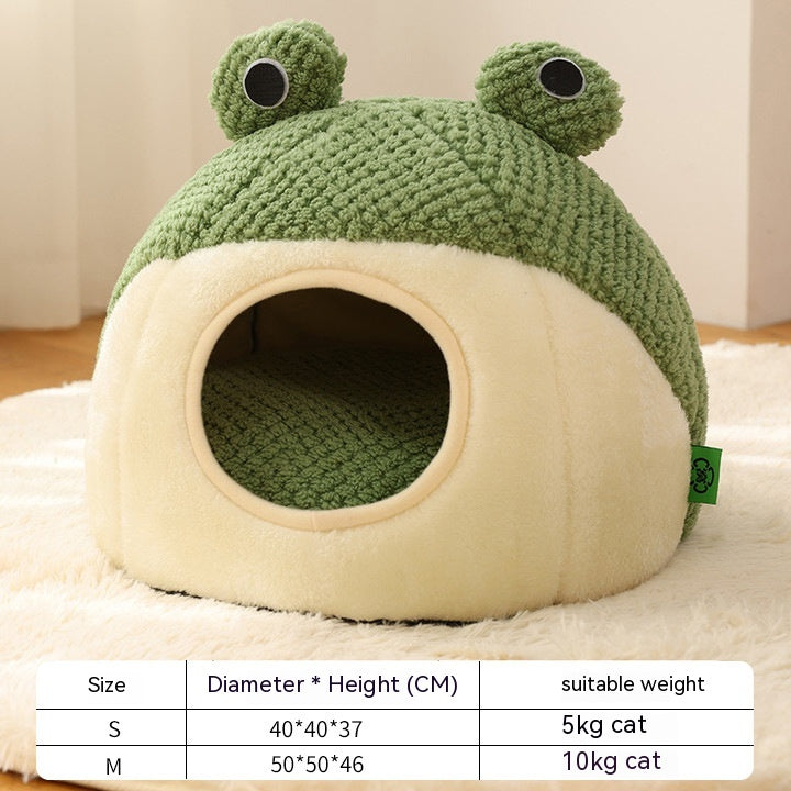 Plush Pet Bed Little Frog Warm