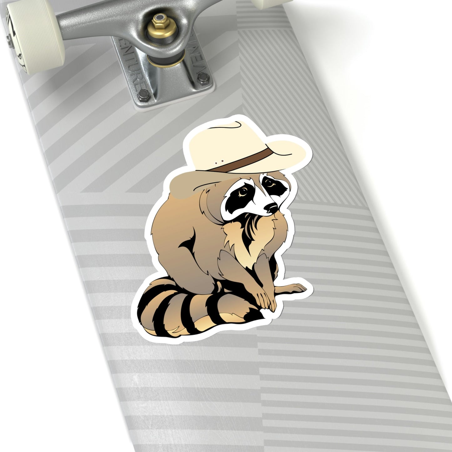 Cowboy Raccoon Kiss-Cut Stickers