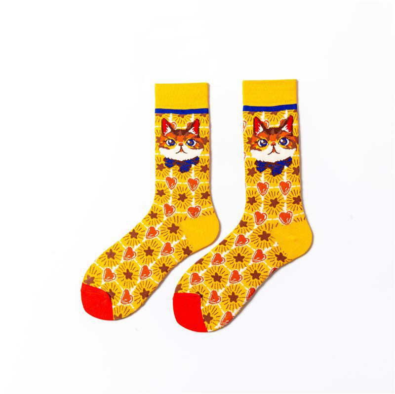 Women's Kitten Pattern Cartoon Cotton Socks