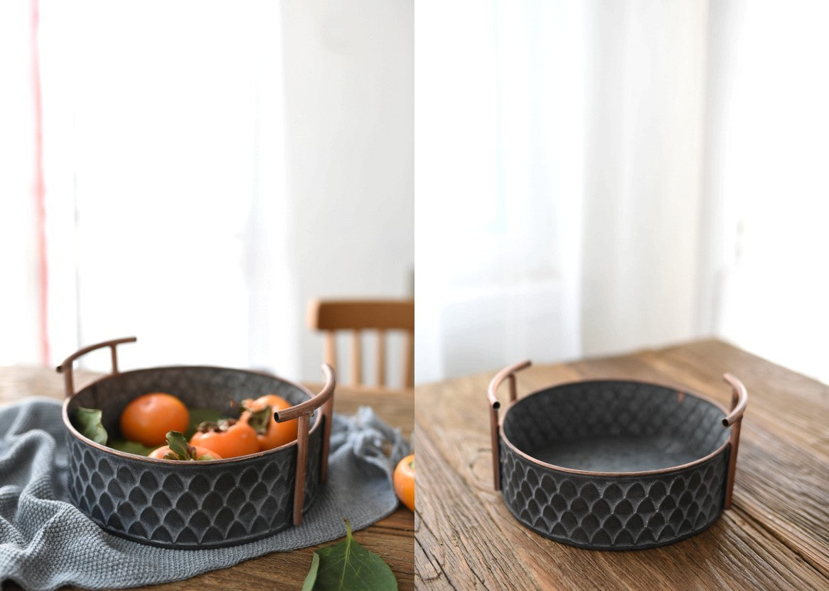 Retro Iron Storage Basket Craftsmanship