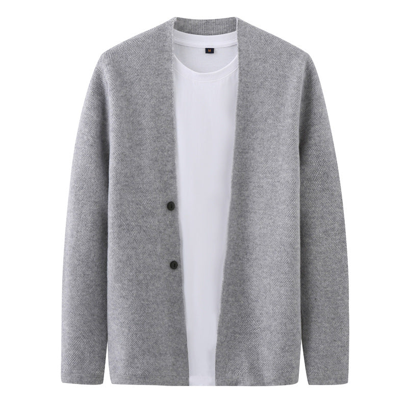 Casual Wool Sweater Double Button Cardigan Men's Coat