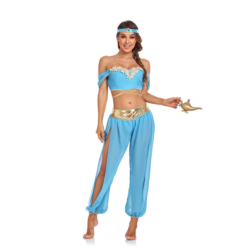 Women's Princess Jasmine Dress Halloween Stage Performance Wear