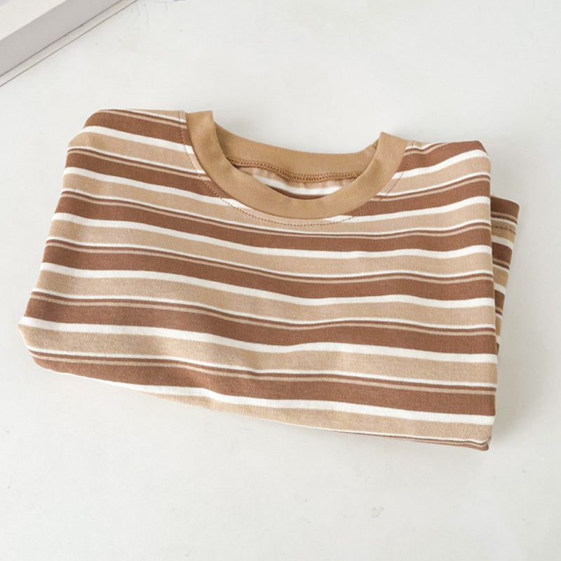 Cropped Vintage Striped T-shirt