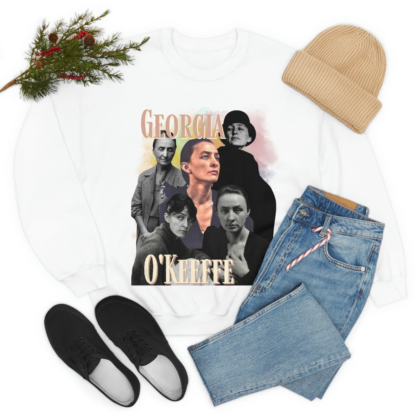 Georgia O'Keeffe Sweatshirt, Y2K Style Bootleg Famous American Modernist Artist Fan Retro Pullover Crewneck, Artist Gift