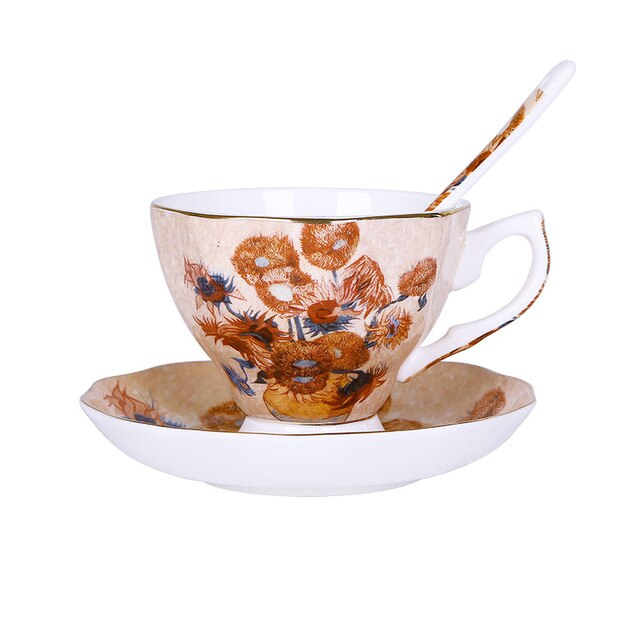 European Style Small Luxury Artist Coffee Cup Ceramic Painting Mug