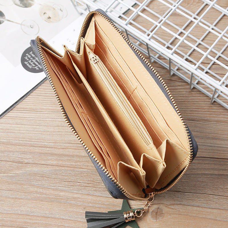 Women's Fashion Tassel Zipper Clutch Bag