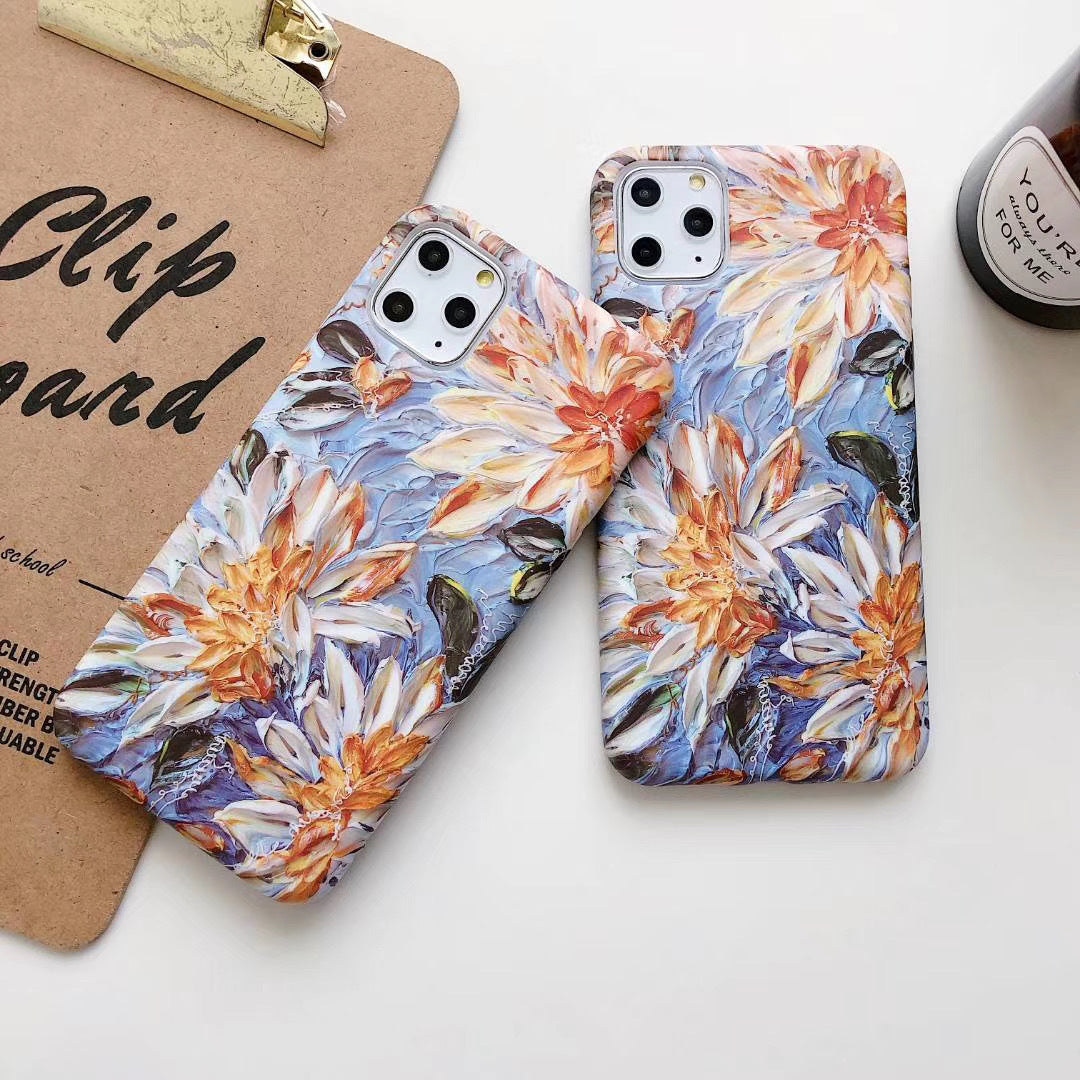 Oil Painting Flower Phone Case Silicone