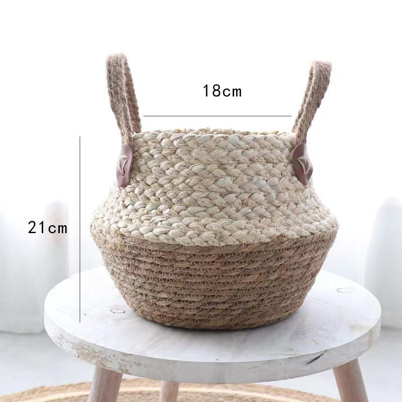 Household Fashion Simple Plant Crafts Straw Woven Flowerpot