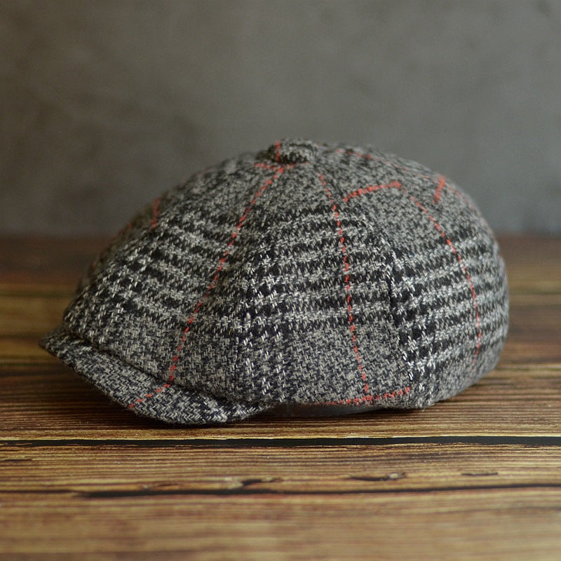 Woolen Octagonal Beret Thickened Autumn And Winter For Men And Women