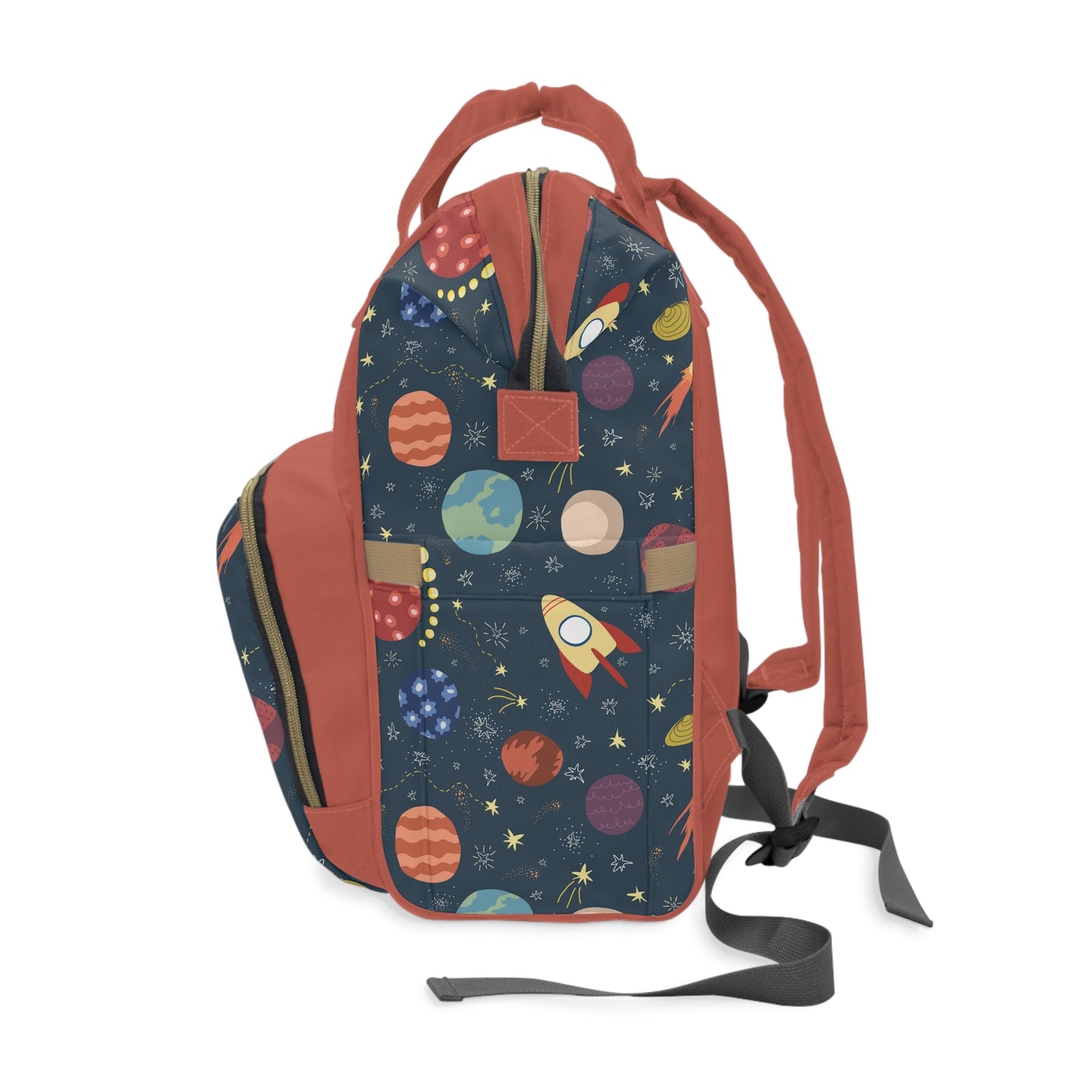 Personalized Space Pattern Multifunctional Diaper Backpack, Newborn Gift, Baby Shower Gift, Outer Space Themed Babyshower