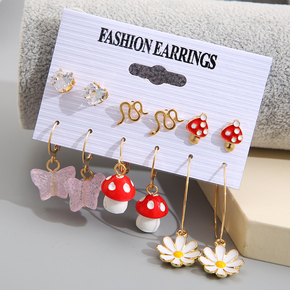 Fashion Creative Flower For Mushroom Earrings