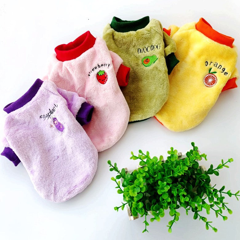 New Pet Dog Clothes Fruit Fleece