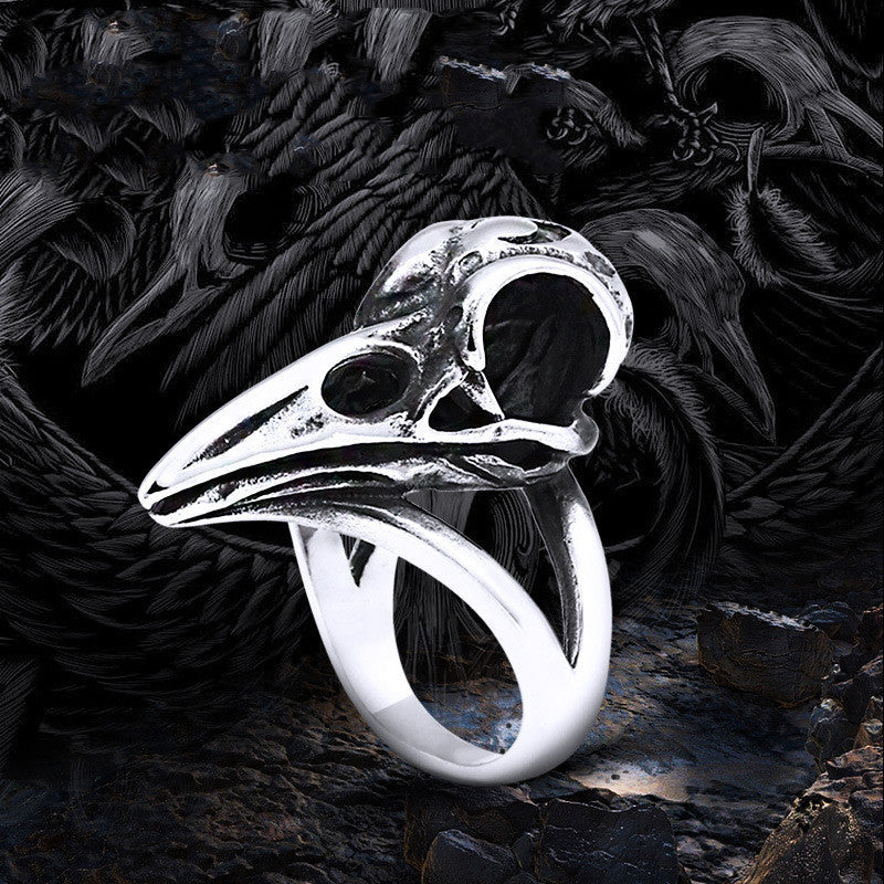 Nordic Vintage Raven Stainless Steel Ring