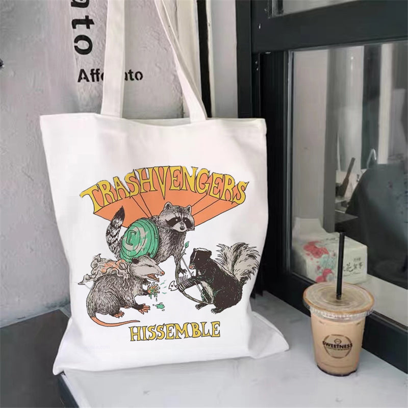 Women's Shopping Bag Funny Cute Cartoon Cat Pattern