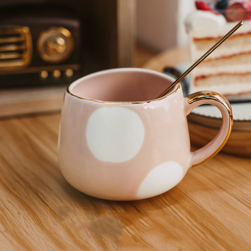 Simple Household Drinking Mug With Spoon