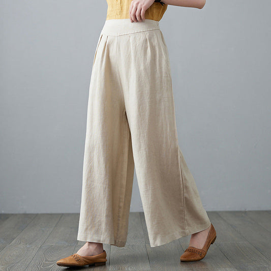 Women's Fashion Casual Cotton And Linen Slimming Casual Pants