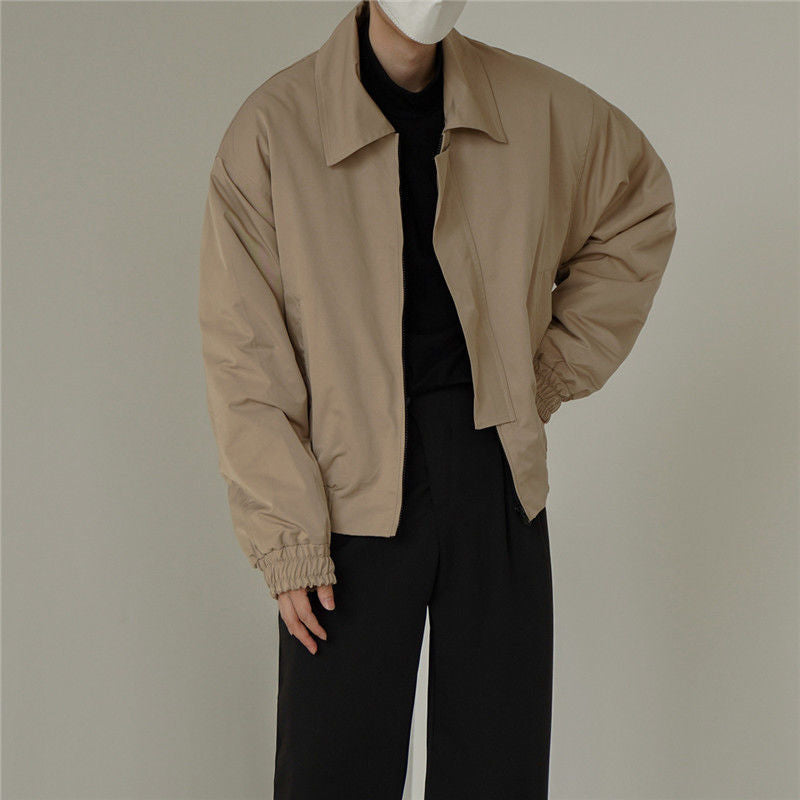 Men's Work Clothes Lapel Trench Jacket