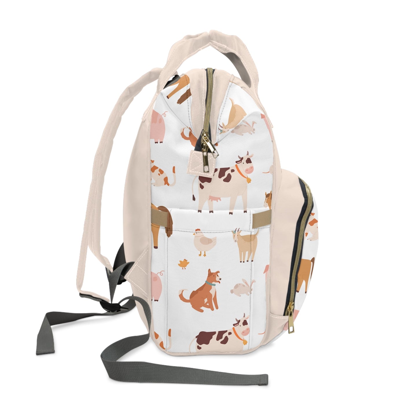 Personalized Farm Animals Multifunctional Diaper Backpack, Newborn Gift, Baby Shower Gift, Baby Diaper Bag Nappy Stroller Bag