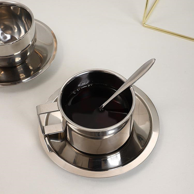 Fashion Simple Stainless Steel Coffee Set Suit