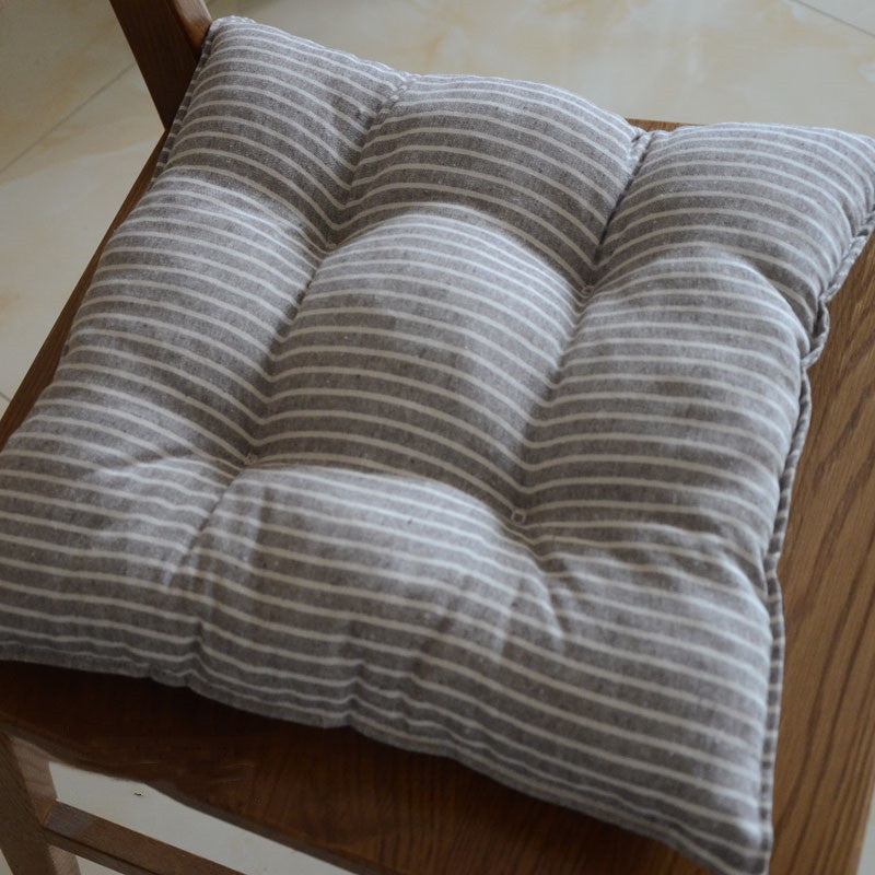 Stripe Cotton And Linen Thickened Cushion