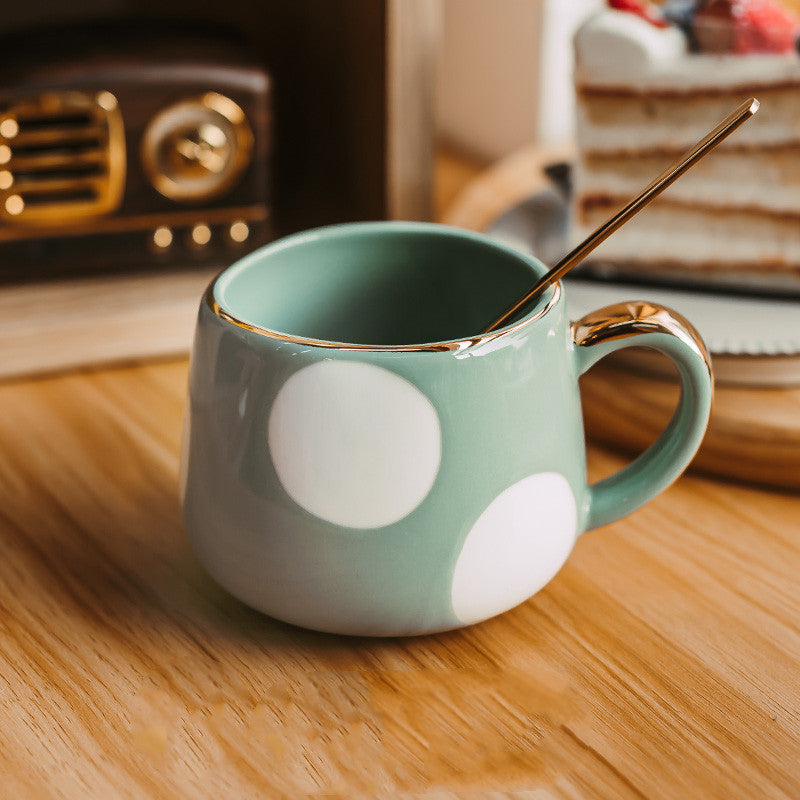 Simple Household Drinking Mug With Spoon