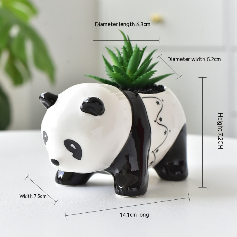 Ceramic Panda Succulent Flower Pot Home Indoor