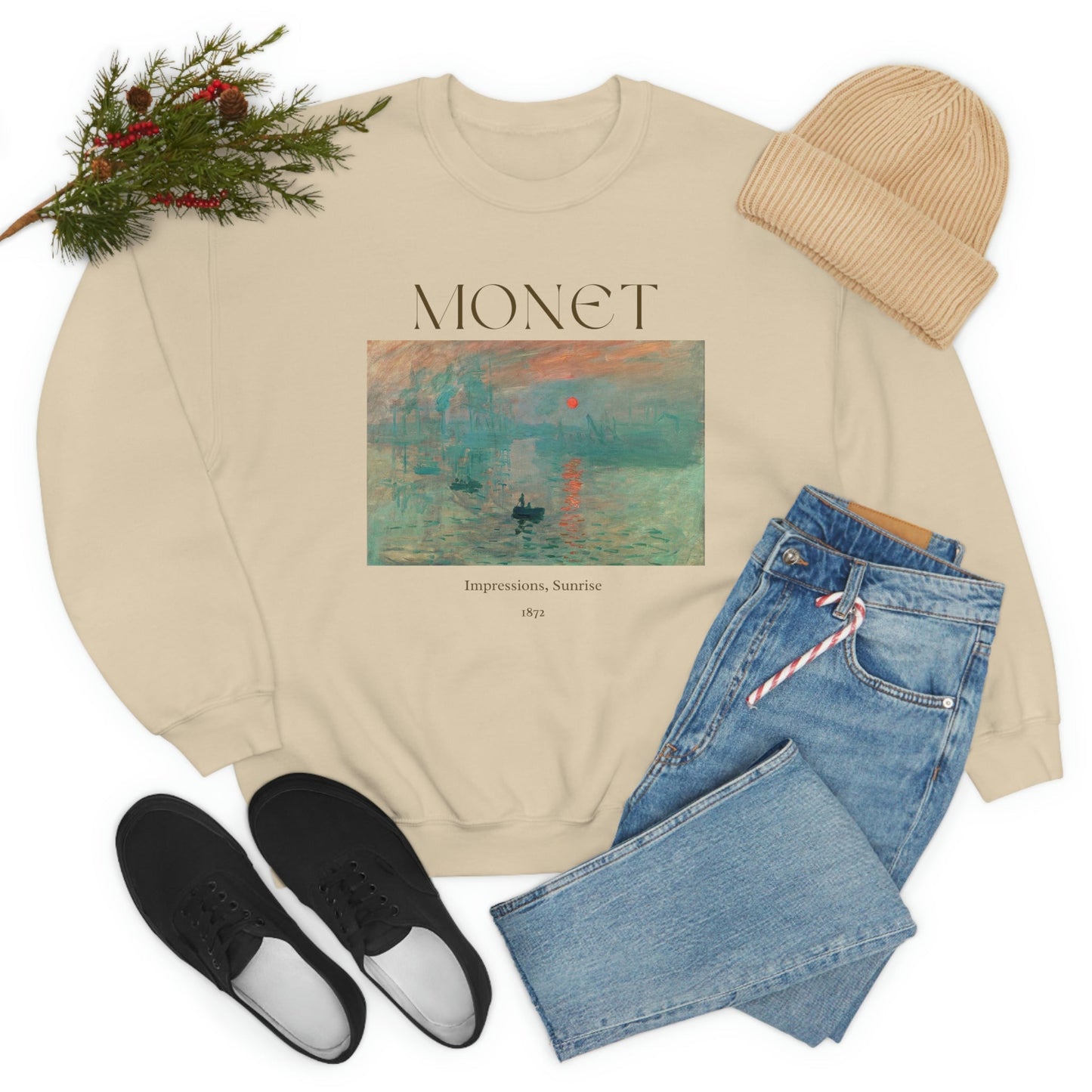 Claude Monet Impression Sunrise Art Sweatshirt, Famous Painting Pullover