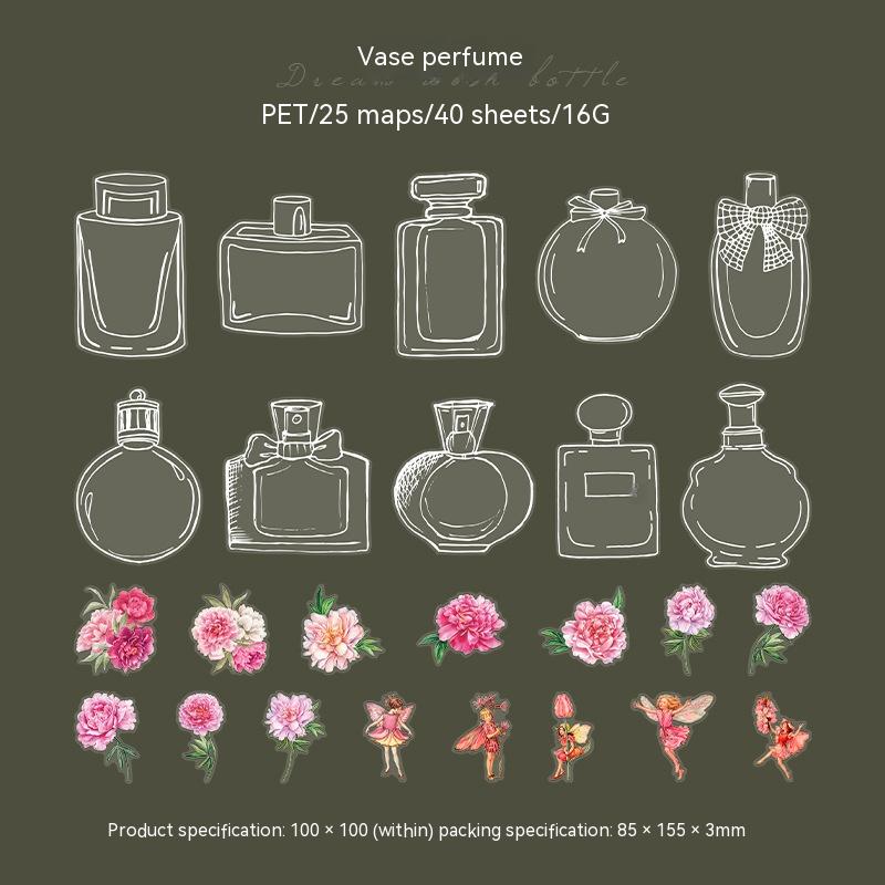 Transparent Bottle Flower Notebook Landscape Stickers