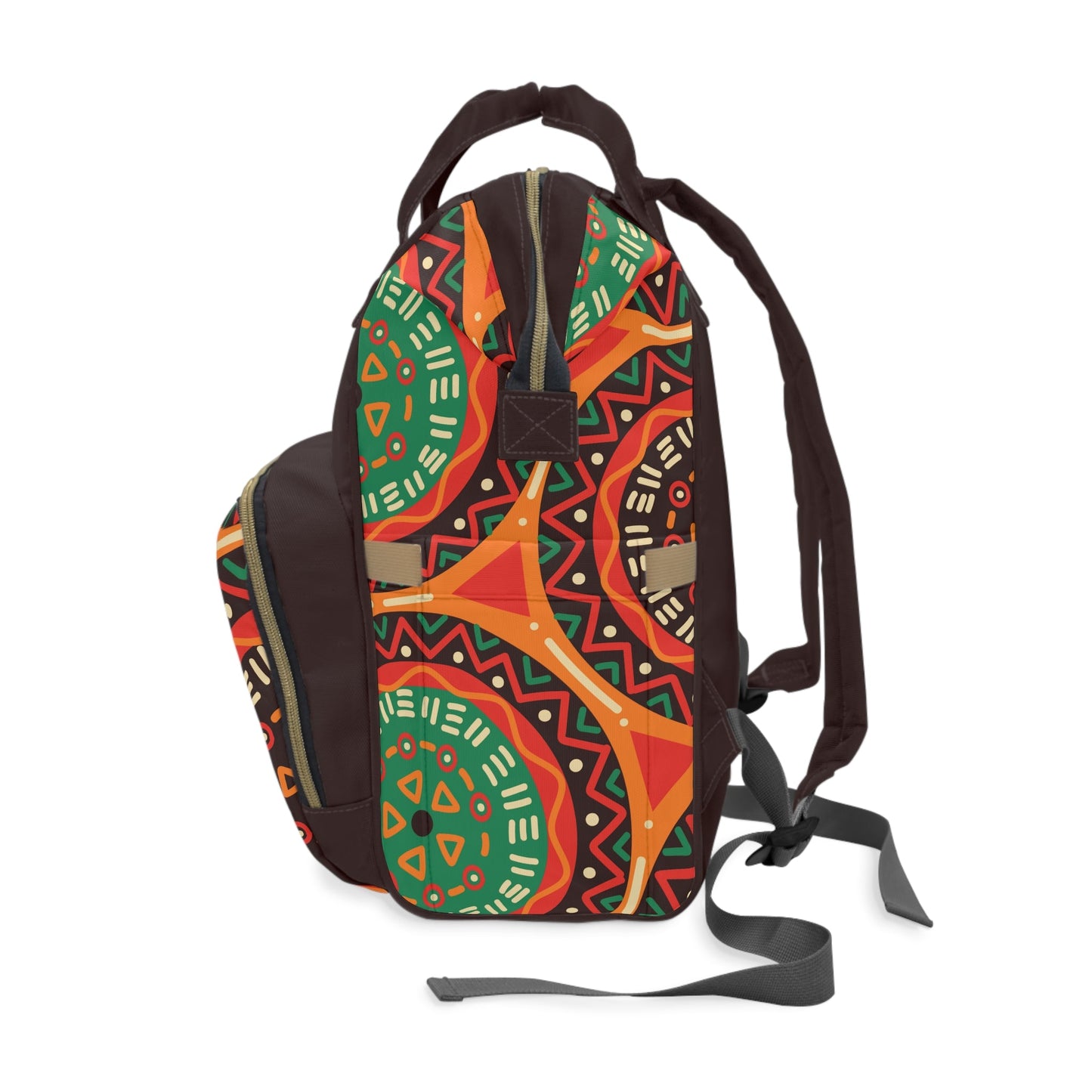 Personalized African Circle Pattern Multifunctional Diaper Backpack, Newborn Gift, Baby Shower Gift, African Backpack