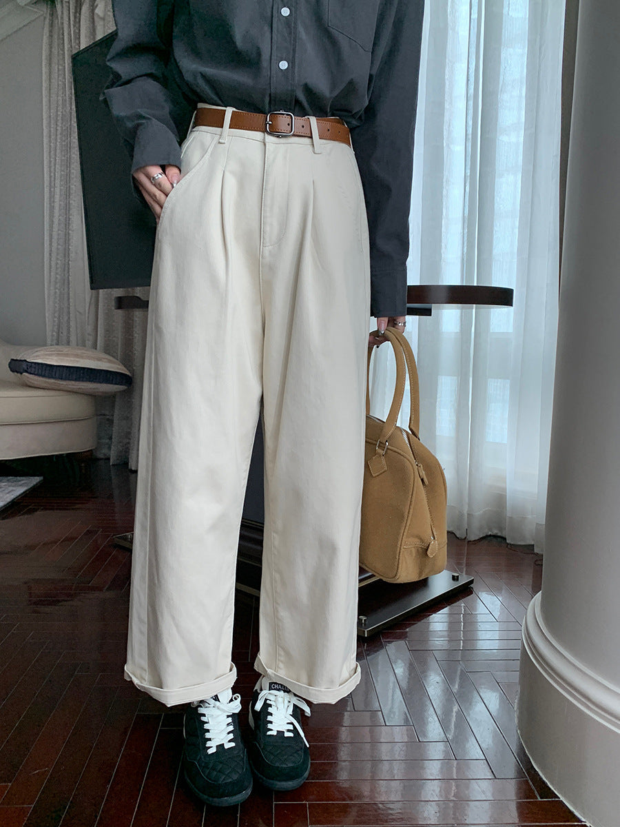 Autumn High Waist Straight Casual Pants