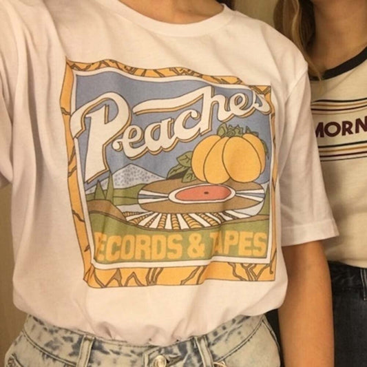 Peach Retro Net Red Short Sleeve