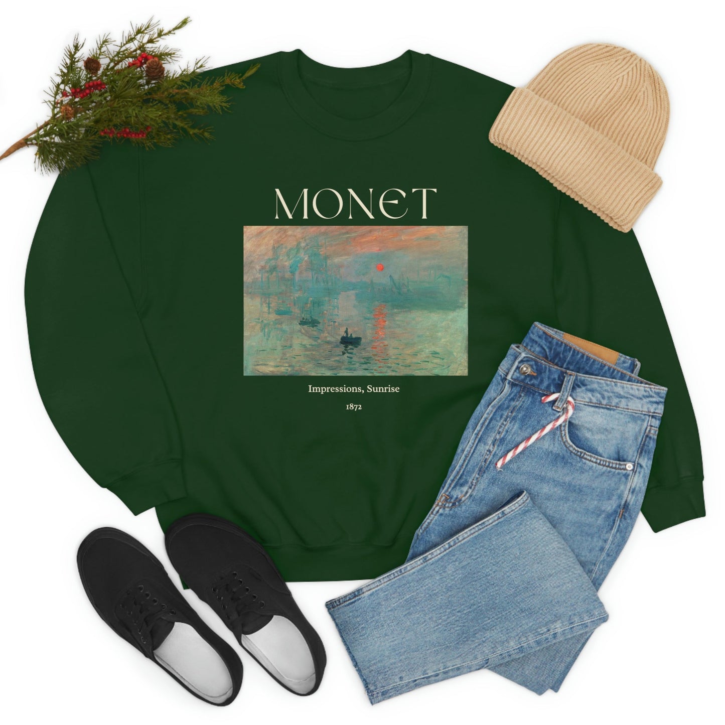 Claude Monet Impression Sunrise Art Sweatshirt, Famous Painting Pullover