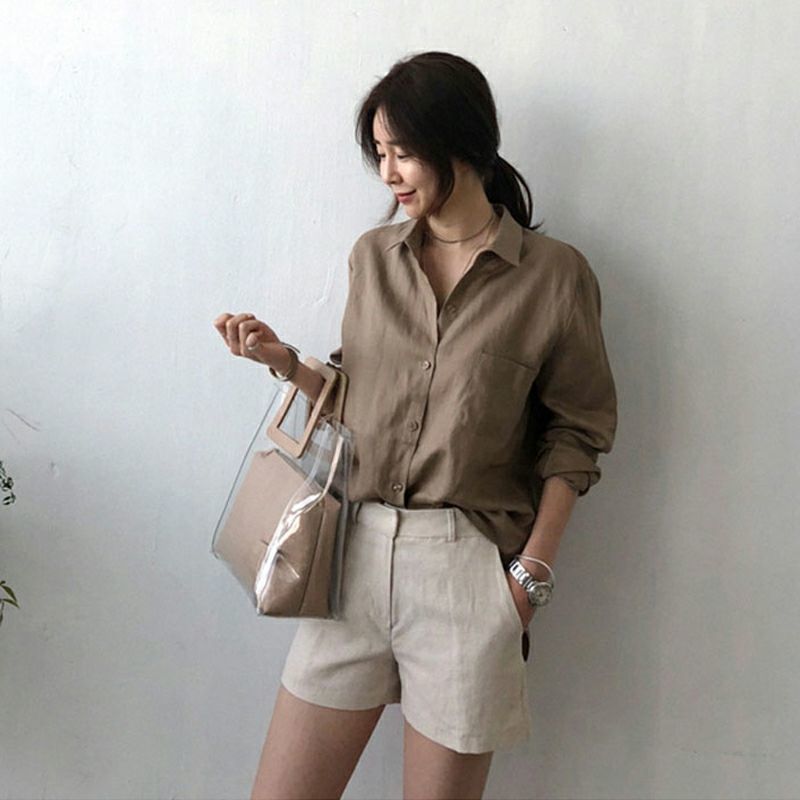 Women's Long-sleeved Shirt For Outer Wear