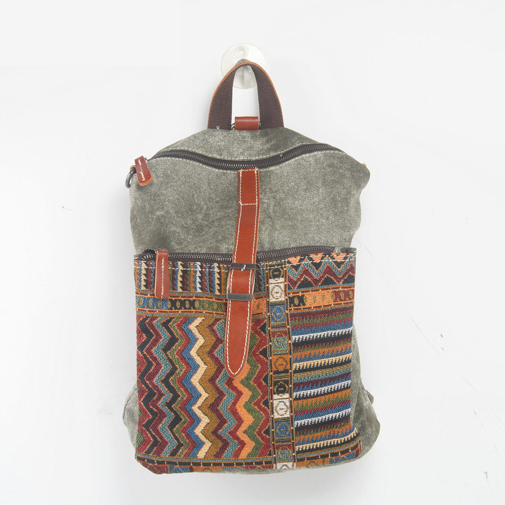 Retro Ethnic Style Diagonal Bag Canvas Women's