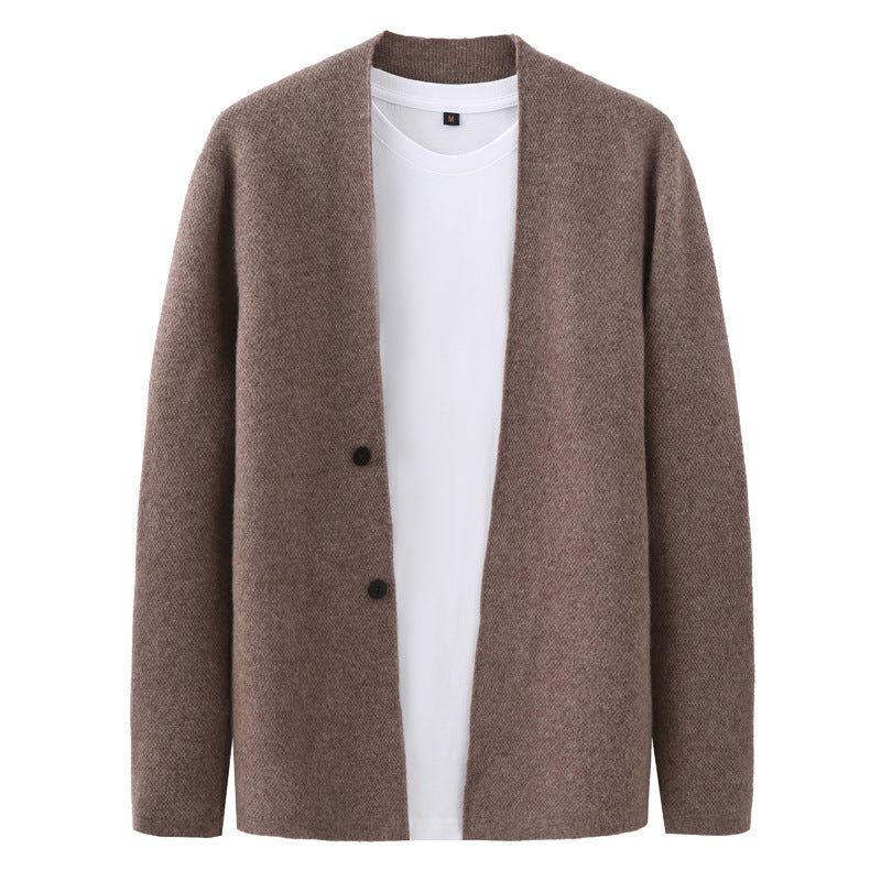 Casual Wool Sweater Double Button Cardigan Men's Coat