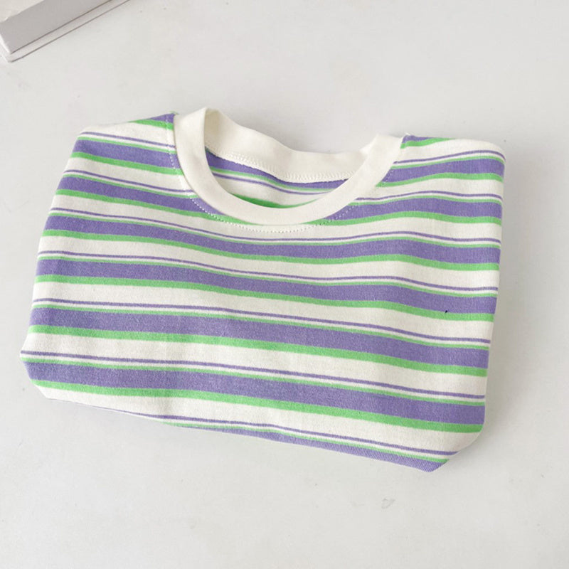 Cropped Vintage Striped T-shirt