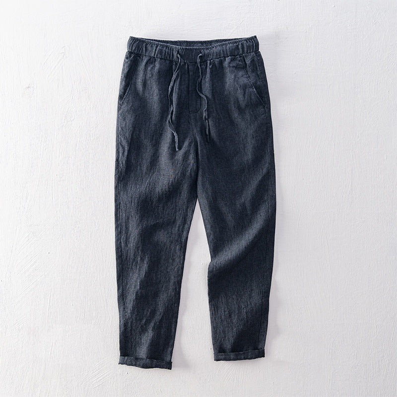 Men's Linen Elastic Waist Casual Pants