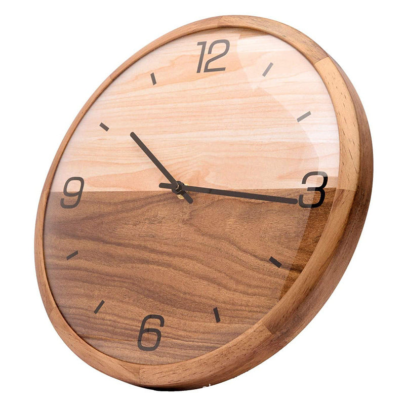 Creative Solid Wood Simple Living Room Silent Quartz Clock