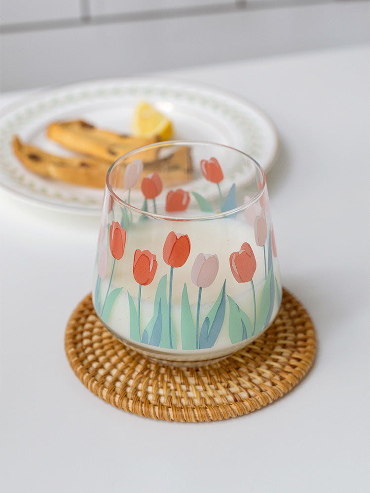 Home Simple And Cute Tulip Glass Water Cup