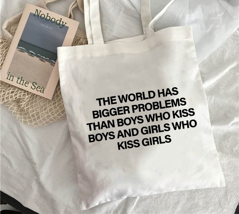 Personality Literary Fan Shoulder Canvas Tote Bag