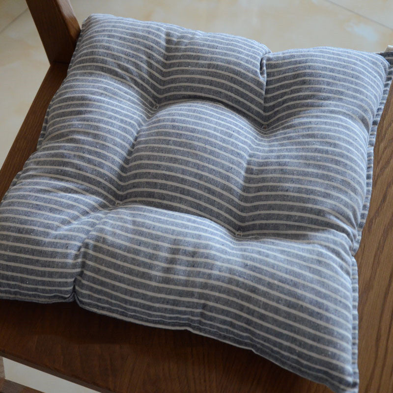 Stripe Cotton And Linen Thickened Cushion